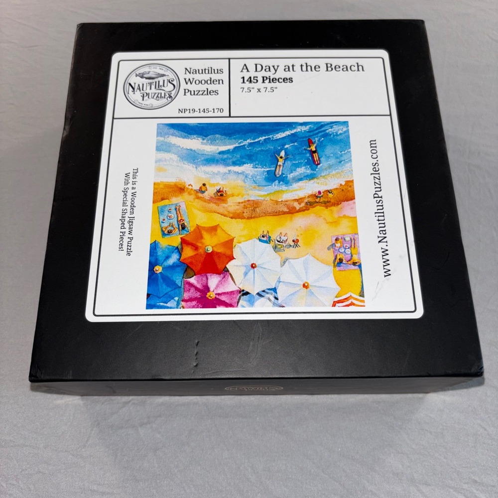 Nautilus Wooden Puzzles A Day at the Beach 145 Piece Jigsaw Puzzle NP19-145-170